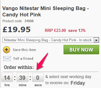 Simply Hike creates urgency by offering next day shipping Simply Hike creates urgency by offering next day shipping