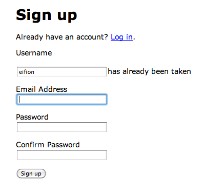 Inline validation Inline validation