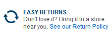 Return policy on the checkout page Return policy on the checkout page