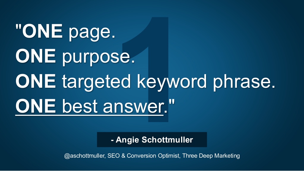 Angie Schottmuller's conversion tip Optimization tip