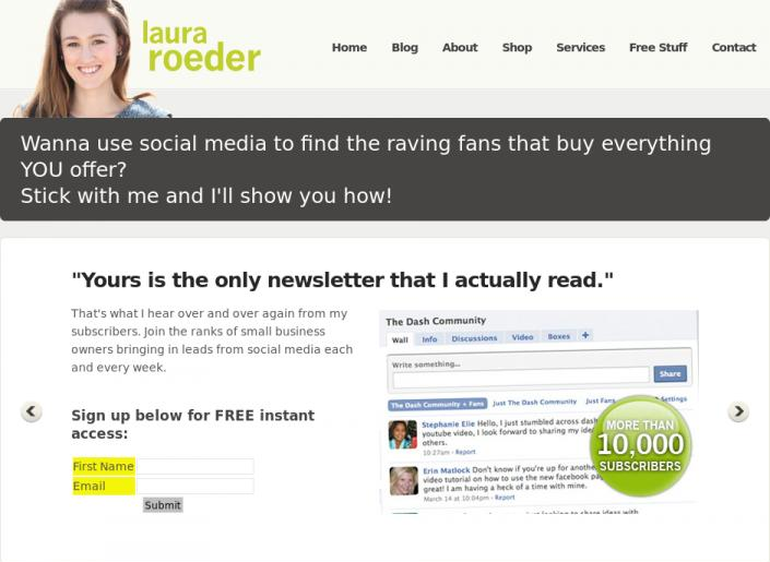 Words from a testimonial used as the headline copy Words from a testimonial used as the headline copy
