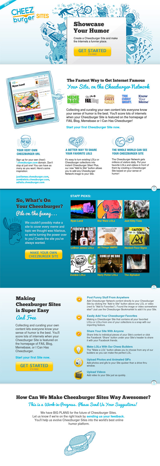 Cheezburger has a long landing page cheezburger-landing-page