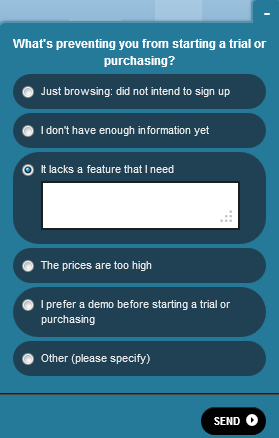 Qualaroo pricing page survey Qualaroo pricing page survey