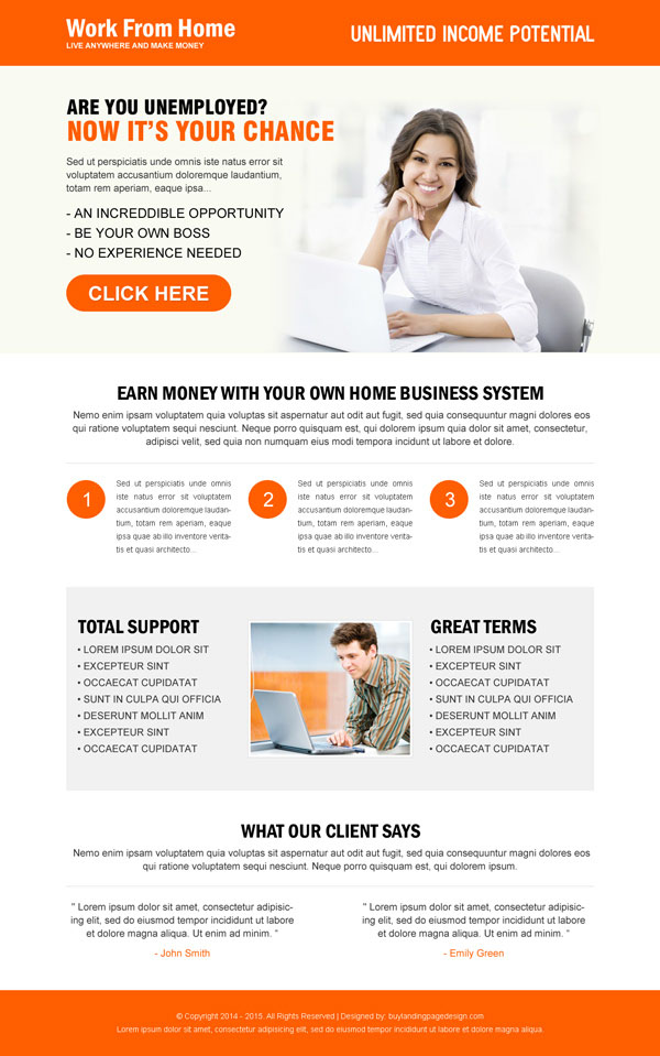 This is an example of a sales page by Work From Home sales-page
