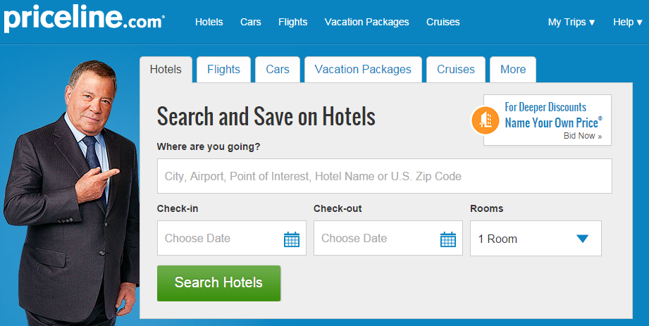 The search bar is above the fold and prominently highlighted Search box