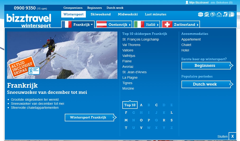 BizzTravel Variation - Visitor Recording and User Behavior Analysis